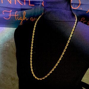 30” diamond cut rope chain 6mm 18kt gf brand new